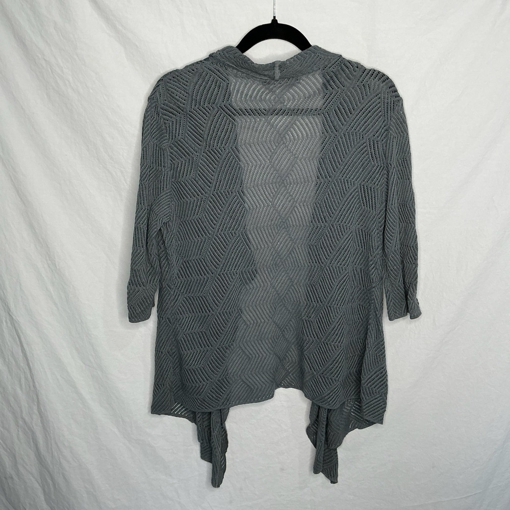 Peruvian Connection Open Knit Front Waterfall Car… - image 5